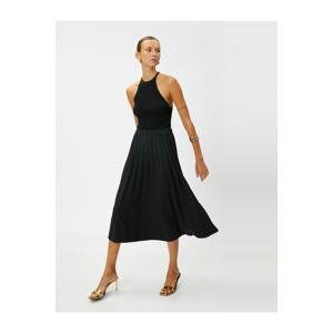 Koton Midi Length Pleated Skirt With Elastic Waist