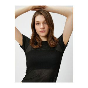 Koton Short Sleeved Sheer T-Shirt