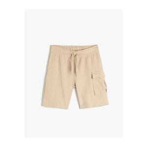 Koton Cargo Shorts with Pockets Tie Waist Textured