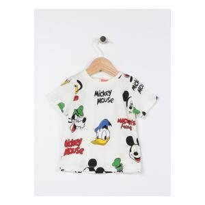 Koton Printed Ecru Baby T-shirt 3smb10066tk