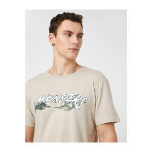 Koton Motto Printed T-Shirt Crew Neck Slim Fit Cotton