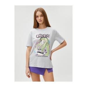 Koton Anime T-Shirt Printed Short Sleeve Crew Neck