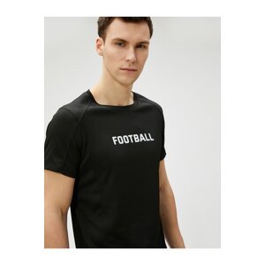 Športové tričko Koton s detailom prešívania Slogan s potlačou Crew Neck