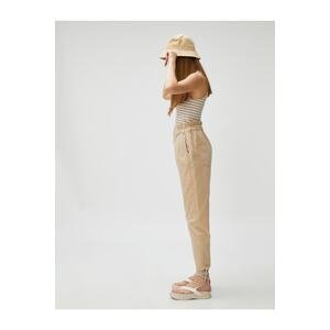 Koton Carrot Pants with Elastic Waist High Waist with Pocket Cotton