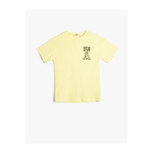 Koton T-Shirt Short Sleeve Crew Neck Print Detailed Cotton