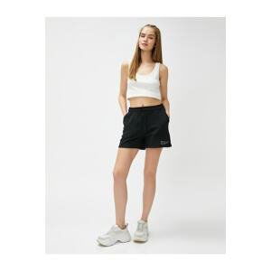 Koton Mini Shorts with Lace-Up Waist, Pocket Detailed.