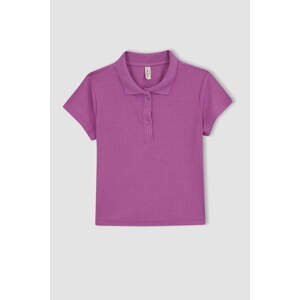 DEFACTO Girl Slim Fit Ribbed Camisole Short Sleeve Polo T-Shirt