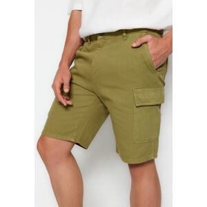 Trendyol Khaki Comfort Fit Cargo Pocket Denim Denim Shorts & Bermuda