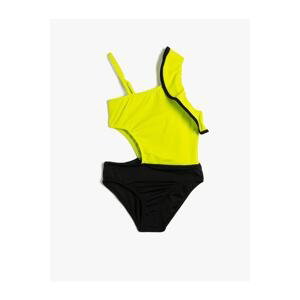Koton Swimsuit Window Detailed Frilly