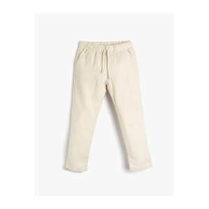 Koton Linen Pants with Tie Waist, Pockets, Comfortable Cut.
