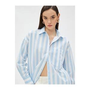 Koton Oversized Poplin Shirt with Pocket Details