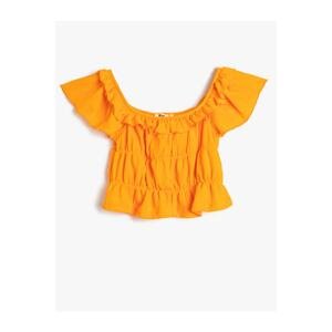 Koton Short blouse Ballerina Collar Frilly Short Sleeve