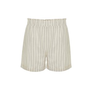 Trendyol Curve Beige Striped Linen Look Shorts & Bermuda