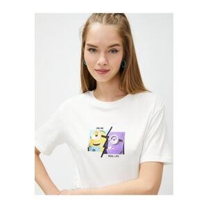 Koton Minions T-Shirt Licensed Printed Back Crew Neck
