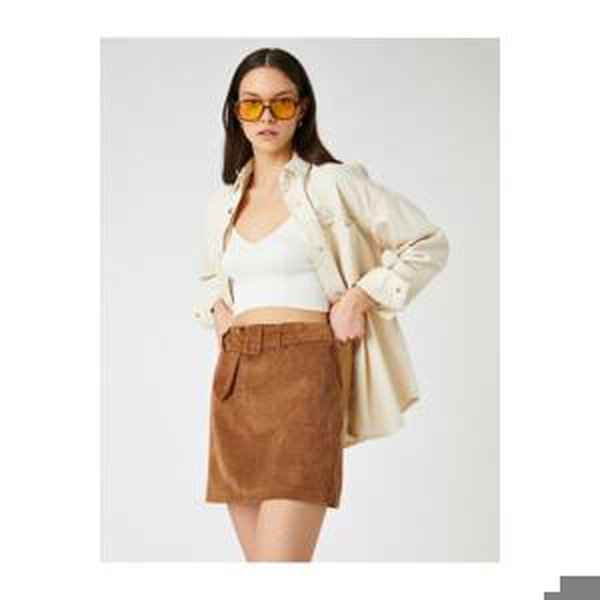 Koton Belted Mini Skirt
