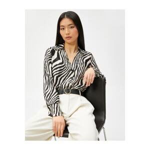 Koton Zebra Patterned Satin Shirt