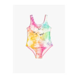 Koton Swimming Swimsuit Gradient Glitter Printed Thick Strap U Neck