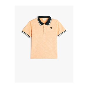 Koton Polo T-Shirt Short Sleeve Buttoned Embroidery Detailed Cotton