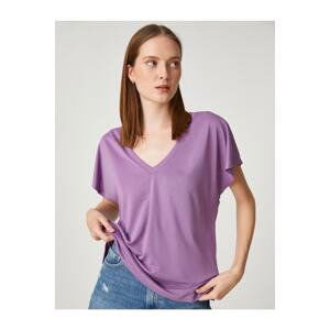 Koton Basic T-Shirt V Neck Modal Blended