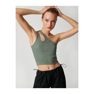 Koton Crop Ribbed Athlete One Shoulder with Window Detail