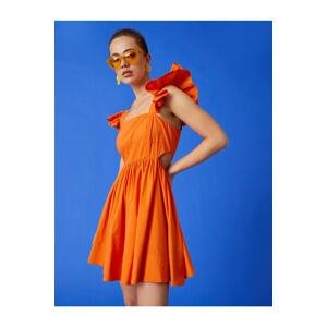 Koton Ruffle Strap Mini šaty okno detailná bavlna