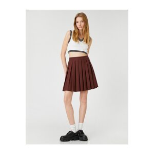 Koton Zipper Closure Pleated Mini Skirt