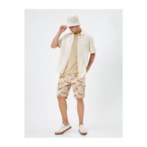 Koton Cargo Shorts Camouflage Printed Tied Waist Pocket Detail Cotton