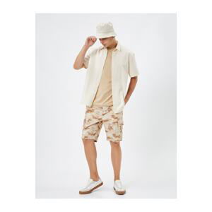 Koton Cargo Shorts Camouflage Printed Tied Waist Pocket Detail Cotton