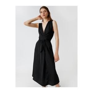 Koton Midi Length Dress Wrapped Belted