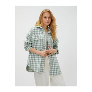 Koton Oversize Lumberjack Shirt with Pockets and Buttons