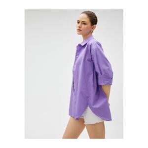 Koton Oversized Poplin Shirt Long Sleeve Cotton