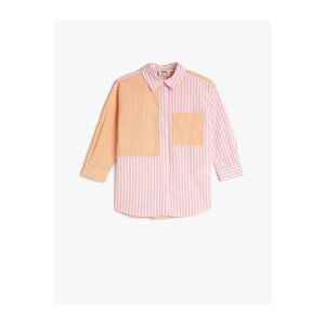 Koton Poplin Shirt Long Sleeved, Pocket Detailed