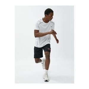Koton Sports Shorts Motto Printed Waist Laced Pocket