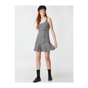 Koton Mini kombinézy šaty plisované štvorcový krk ramienko na gombíky