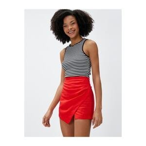 Koton Mini Shorts and Skirts Draping with a Slit Linen Blend