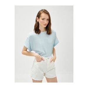 Koton Crop T-Shirt Short Sleeves Knitted Pattern