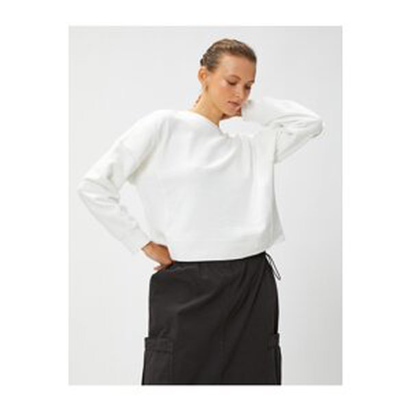 Koton Sleeve Pocket Detailed Sweatshirt Cotton Blended