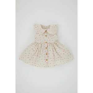 DEFACTO Baby Girl Floral Sleeveless Linen Look Dress