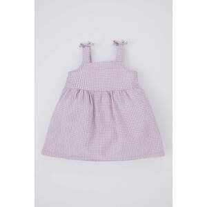 DEFACTO Baby Girl Checked Strap Crinkle Dress