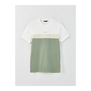 LC Waikiki Men's Crew Neck Short Sleeve Color Block Combed Cotton T-Shirt
