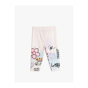 Koton Tights Capri Oversized Printed Elastic Waist.