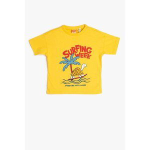 Koton T-Shirt Short Sleeve Crew Neck Turtle Printed Cotton