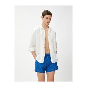 Koton Marine Shorts with a Palm Printed Tie Waist, Pocket