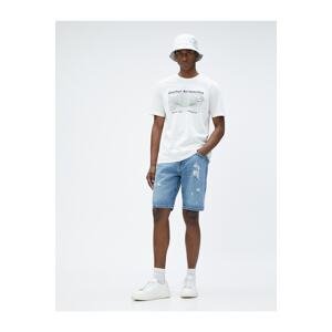 Koton Ripped Denim Shorts Bermuda Pocket Detailed Buttoned Cotton