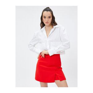 Koton Crop Shirt with Pocket Detailed Long Sleeve