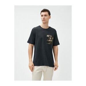Koton Oversize T-Shirt Short Sleeve Crew Neck Pocket Detailed Cotton