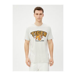 Koton College T-Shirt Tiger Printed Crew Neck Short Sleeved