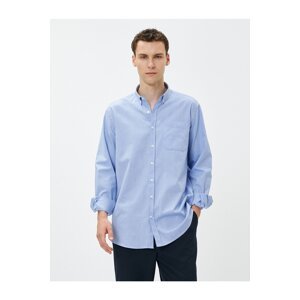 Koton Basic Shirt with a Loose fit, Classic Collar, Pocket Detailed, Cotton Non Iron.