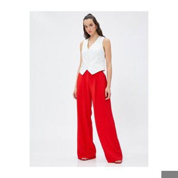 Koton Palazzo Trousers with Pockets, Waist Detail