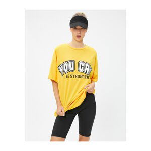 Koton Oversized Sports T-Shirt with a Slogan Print